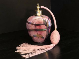 Vintage Murano Style Blown Art Glass Spray Atomizer Perfume Bottle