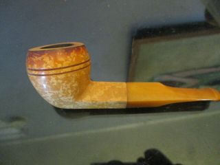 Vintage Estate Austria Amber Bakelite Stem Wood Smoking Tobacco Pipe Top Shaved
