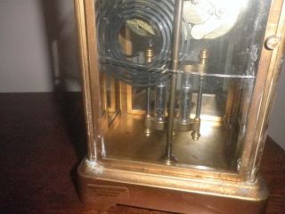 Antique Ansonia Brass Mantle Clock Pendulum Glass Doors With Key 3