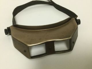 Vintage Head Band Binocular Magnifier Visor Leather Band Jeweler Safety Glasses