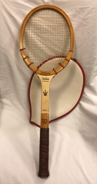 Vintage: Wilson Jack Kramer Wooden Tennis Racquet W/ Leather Grip 4 3/8