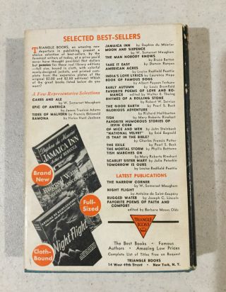 Vintage 1942 Night Flight By Antoine De Saint Exupery Triangle Books Dust Jacket 2