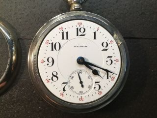 Antique Waltham 18 Size 23 Jewel Rail Road Vanguard Pocket Watch Serviced