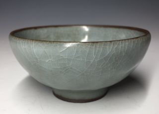 Antique Chinese Song Dynasty Ru Ware Type Blue Crackle Glaze Tea Cup Bowl