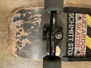 Vintage 1987 Schmitt Stix Hazardous Skater 97 RPM Rip Saw Tracker Skateboard 3
