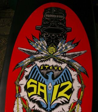 1989 Powell Peralta Steve Saiz Skateboard Deck Red 3