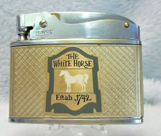 Vintage The White Horse Est.  1742 Flat Advertising Lighter Lqqk