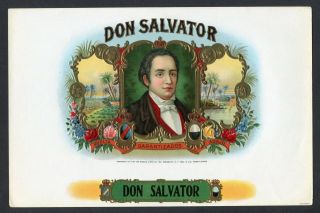 Old Don Salvator Cigar Label - Copyright 1911 - Moehle Litho Co.  - N.  Y.