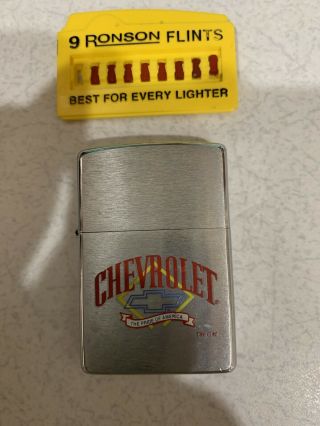 2000 Zippo Vintage Cigarette Lighter Chevrolet Chevy Automobile Logo Old Rare