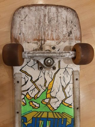 Vintage Sims Jeff Phillips Break Skateboard Pro Model green wood 3