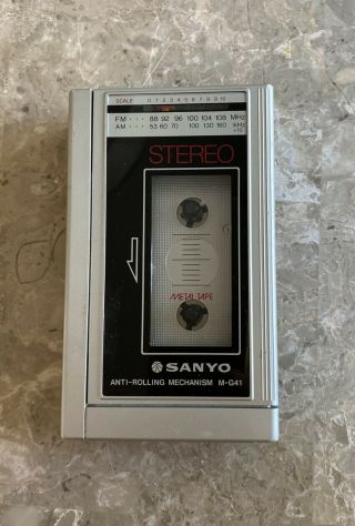 Sanyo M - G41 Vintage Portable Cassette Player Parts,  Case