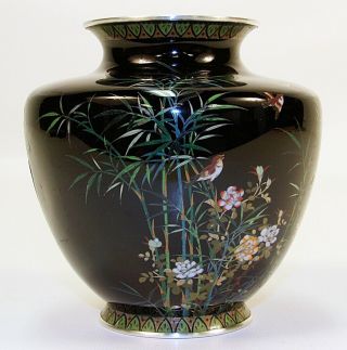 Rare Antique Meiji Period Hayashi Kodenji Japanese Cloisonne Enamel Vase