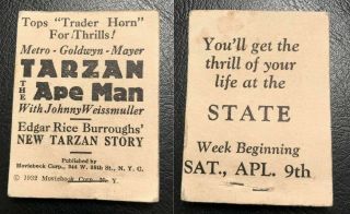 1932 Tarzan The Ape Man Flip Book Moviebook Johnny Weissmuller Rare Antique