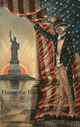 Patriotic Honor The Brave Ill.  Post Card Co.  Postcard Vintage