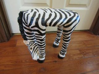 Vintage Jaimy Zebra Resin Plant Stand Footstool Toddler Chair Table