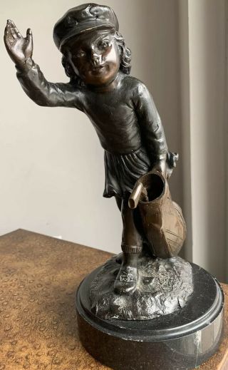 Vintage Maitland Smith Bronze Statue - Cherub Golfer Caddy Boy Only 1 On Ebay