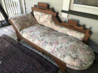 Antique Eastlake Victorian Chaise Lounge Fainting Couch Parlor Shabby Chic 2