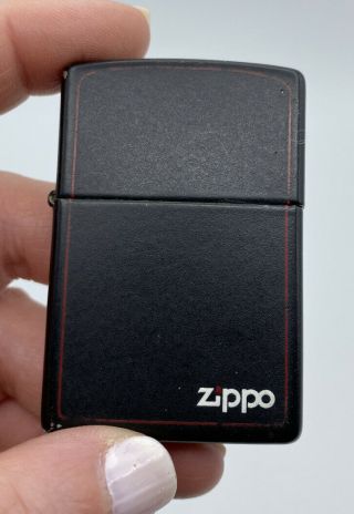 Zippo Black With Red Outline Cigarette Lighter Collectible Vintage Antique Wow