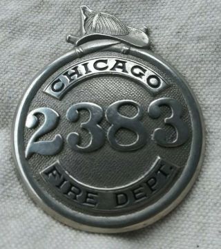 Chicago Fire Department Dept.  Badge 2383 Obsolete Antique Vintage A,
