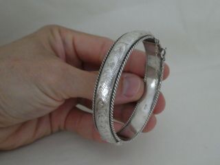 Vintage Silver Engraved Bangle Bracelet