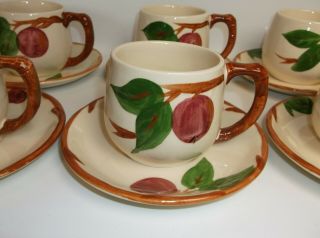 Set Of 8 Vintage Franciscan Apple Cups And Saucers Made In England