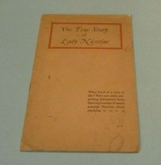 1929 The True Story Of Lady Nicotine Carl Henry Advertising Booklet Anti Poison