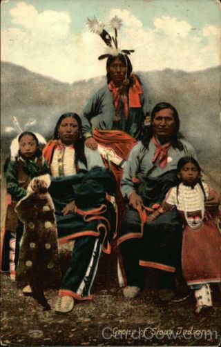 Native American 1908 Group Of Sioux Indians Antique Postcard 1c Stamp Vintage
