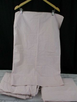 Wamsutta Twin Flat Fitted Sheet Pink White Stripe W/ Standard Pillowcase Vtg USA 3