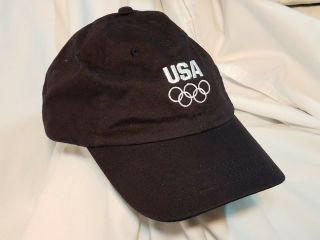 Olympic Baseball Cap - Vintage Usa Black Hat (one Size Fits All) Pre - Owned