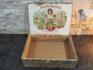 Vintage Helen Blazes Wood Cigar Box Design Owned By L.  Lichtenstein