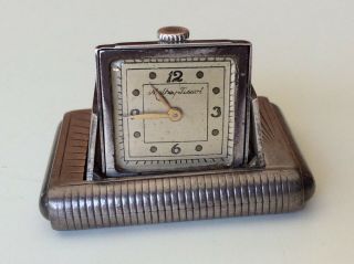 Vtg Antique Art Deco Sterling Silver Mathey Tissot Pop - Up Pocket Travel Watch