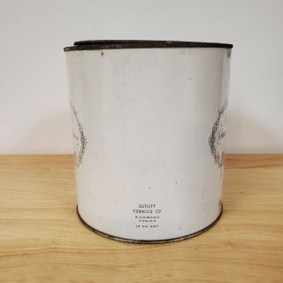 Vintage Sutliff Tobacco Company Tin 16oz - White 2