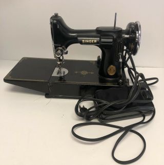 Antique Singer Featherweight Sewing Machine W/ Pedal Af875594