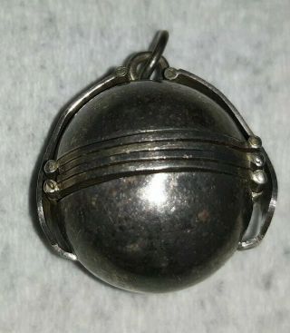 Taxco Mexico Vintage Sterling Silver 6 Photo Picture Album Ball Orb Pendant