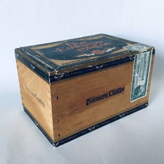 Vintage Rare Wooden Wood Cigar Box Don Edwardo Carlos Honduras 25 Ct Empty