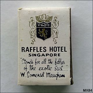 Raffles Hotel Singapore Gin Sling Ngiam Tong Boon Matchbox (mx84)