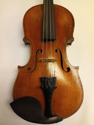 3/4 Antique Old German Violin Labeled Vecchio Tedesco