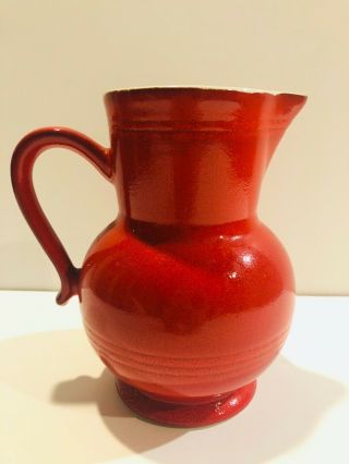 Emile Henry Vintage Red Clay Pitcher 1.  3l Made In France 7.  5 Inches