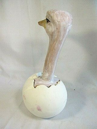 Baby Ostrich Chick in Cracked Egg Collectible Ceramic Coin Piggy Bank Vintage 3