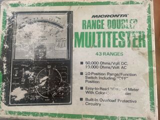 Vintage Micronta Range Doubler Multitester 43 Ranges 22 - 204a Radio Shack