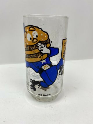 Vintage Mcdonalds Big Mac Glass 1977 Collector Series Fast Food Cup Sheriff Cop