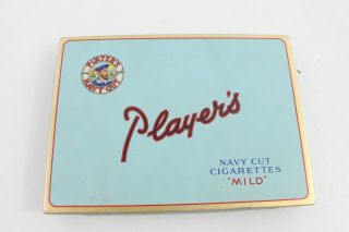 Vintage Players Navy Cut Cigarettes " Mild " Tin Advertising Tobacco Can A9