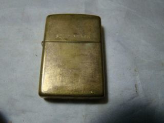 Vintage Zippo Lighter Marked Solid Brass On Side.