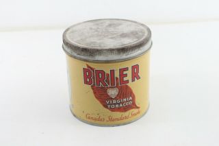 Vintage Brier Fine Cut Tobacco Tin Can Advertising - M98