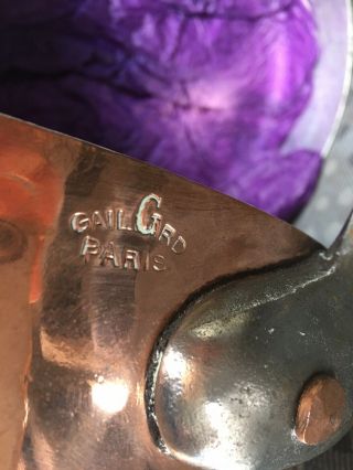 Antique Professional Planished Copper Saute Pan Gaillard Paris 27cm