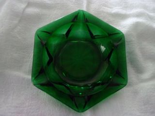 Emerald Green Vintage Glass Ashtray