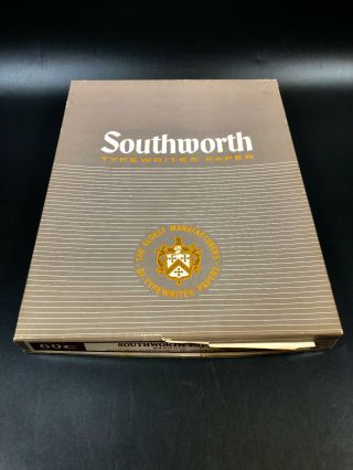 Vintage Box Of Southworth Paper Manifold 60c West Springfield Mass 81/2x11