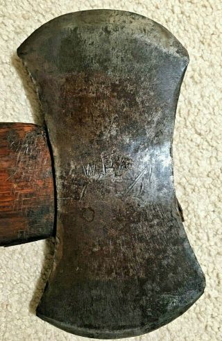 VINTAGE/ANTIQUE Colonial Liberty Bell Embossed Double Bit Axe - Marked WPA - 3