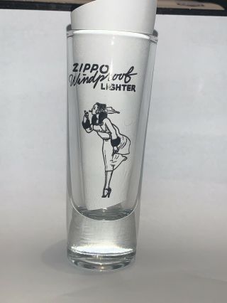 Rare Vintage Zippo Windproof Lighter Advertising Woman Crisa 4.  4” Shot Glass
