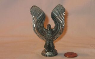 Vintage 1987 Fine Pewter Spread Wings 3” Eagle With Diamond Cuts